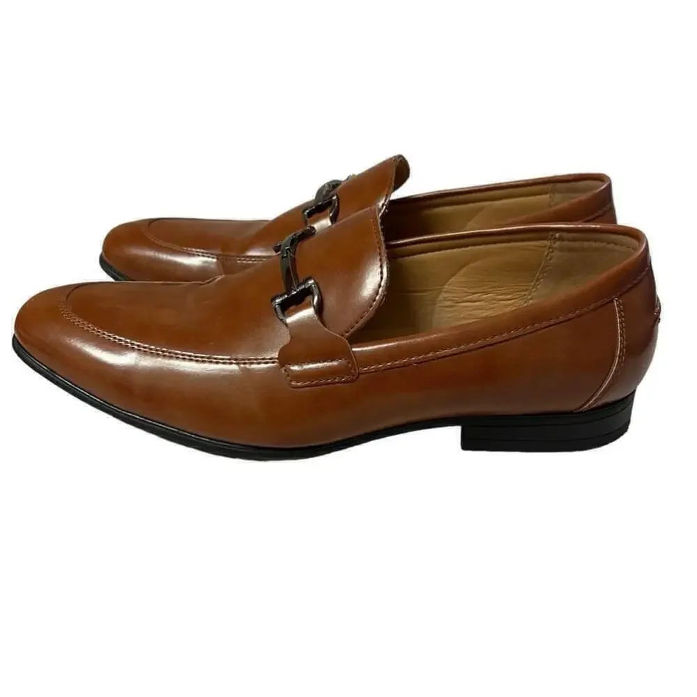 ALFANI Men's Brown Otis Bit Slip-On Loafers with Buckle Size 10 M